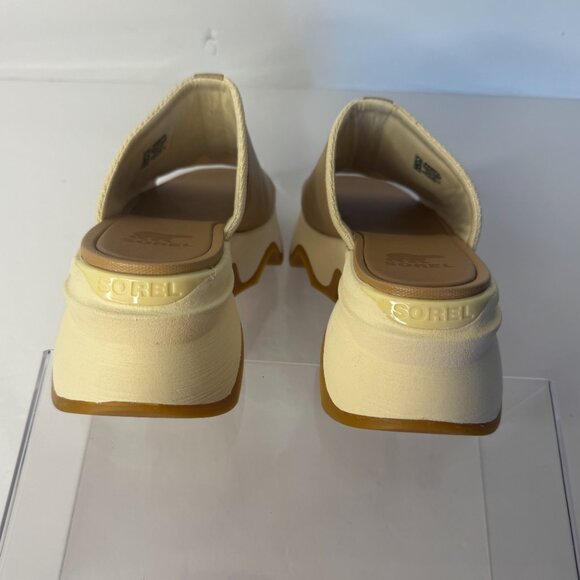 Sorel Kinetic Impact Sandals Women Sz 7.5 Tan Leather Slip on Slide - Picture 4 of 8
